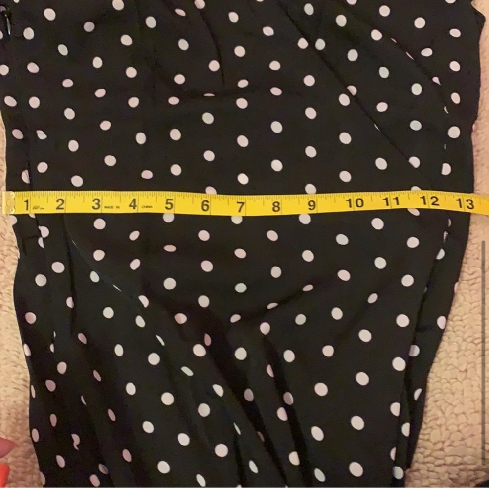 Women’s Black High Slit Polka Dot Maxi Dress Sz S - Picture 6 of 6